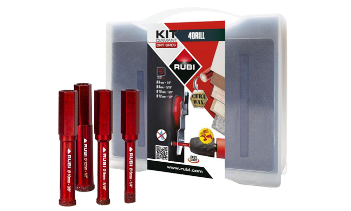 Kit Drygres 4Drill diam 6, 8, 10, 12mm Rubi 05939