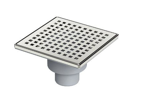 Drain siphon douche Inox vertical 15x15cm 15x15cm, Inox, pour intérieur et extérieur