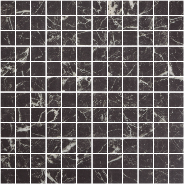 Mosaique Nero Marquina Matte 31.1 x 31.1 cm, Verre, pour intérieur et extérieur