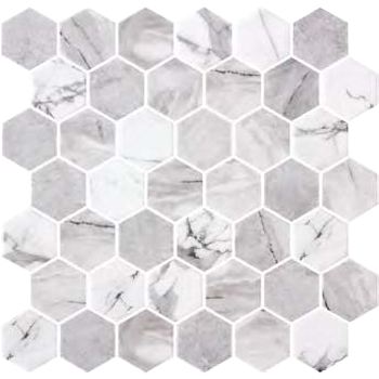 Mosaique Hex XL Copenhague 28.6 x 28.4cm, Verre, pour intérieur et extérieur