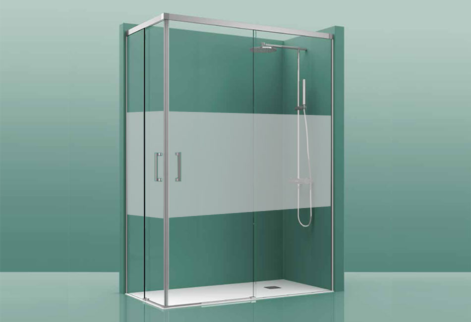 Paroi de douche COSMOS-300 - 100x100cm franja 95-100cm/95-100cm, \