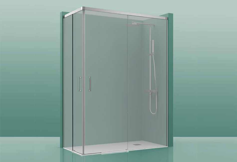 Paroi de douche COSMOS-300 - 150x70cm mat 141-150cm/65-70cm, , pour intérieur et extérieur