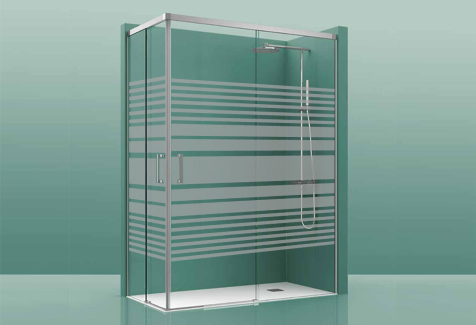 Paroi de douche COSMOS-300 - 70x70cm rayas 65-70cm/65-70cm, , pour intérieur et extérieur