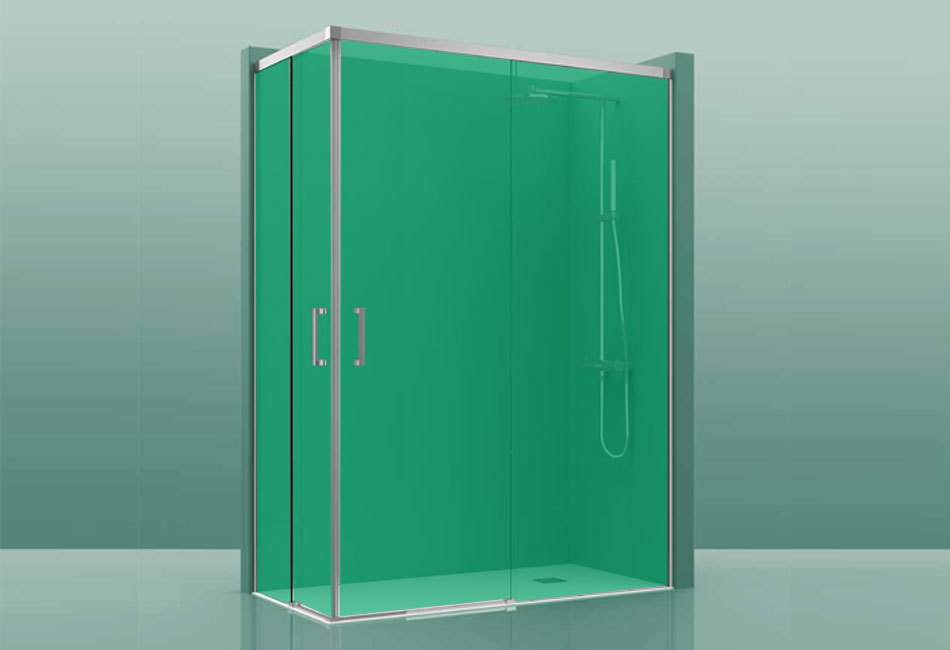 Paroi de douche COSMOS-300 - 120x70cm vert 111-120cm/65-70cm, \