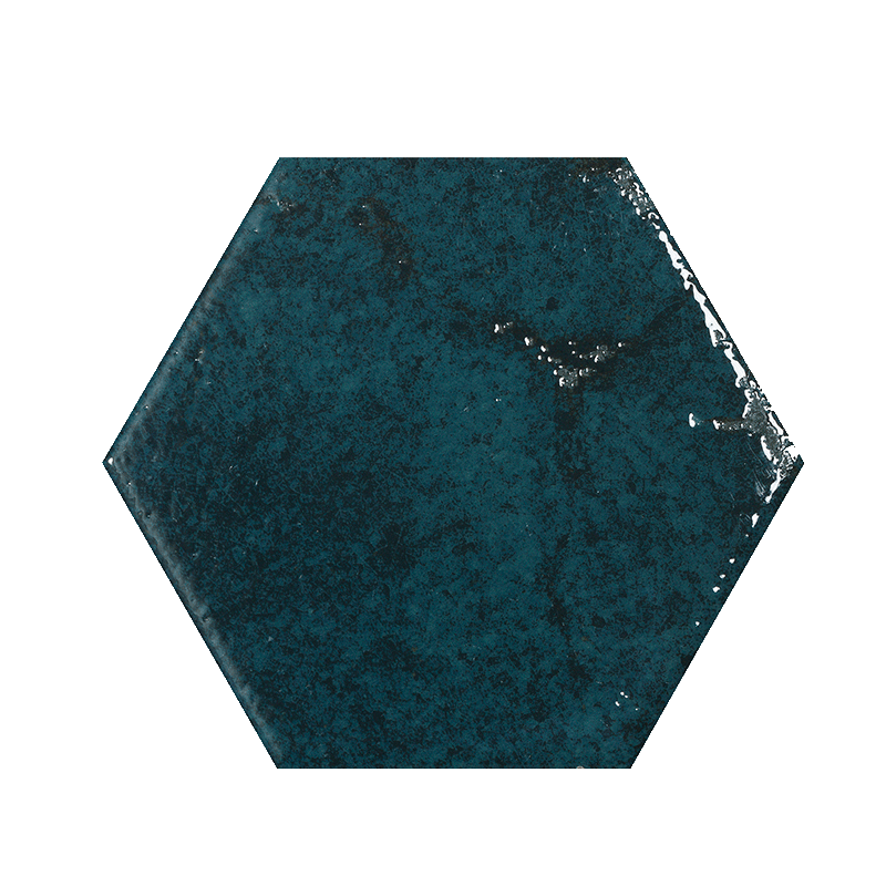 carrelage hexagonal Alma Azul 15 x 13cm, Grès cérame, pour intérieur et extérieur