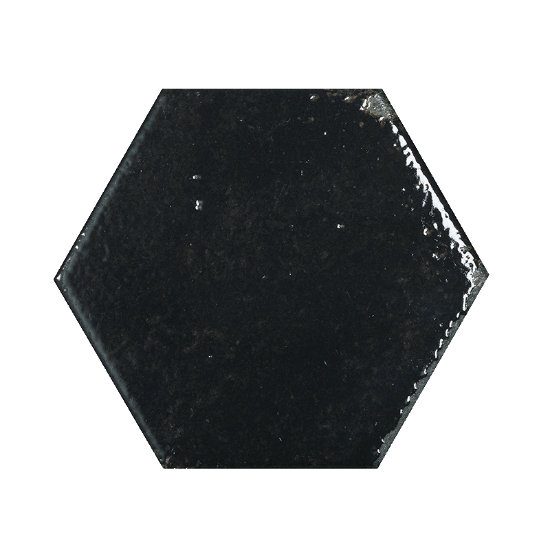 carrelage hexagonal Alma Noir 15 x 13cm, Grès cérame, pour intérieur et extérieur