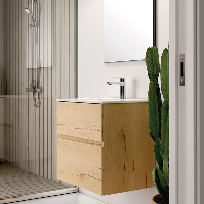 Ensemble Meuble vasque Niza AZ 70cm Roble Collet 70 x 59cm, Melaminé, pour intérieur et extérieur