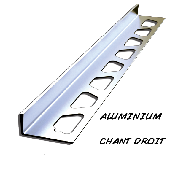 10mm Alu - 2.7ml Profilé bord droit anodisé 2700x10mm, Aluminium, pour intérieur et extérieur