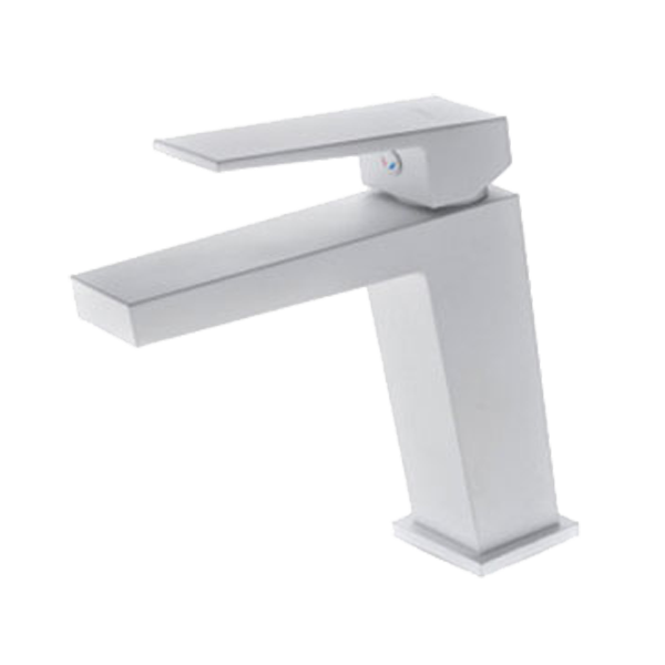 Mitigeur de lavabo ART moyen blanc - BDAR025-1BL 15 x 16.5cm, Laiton, pour intérieur et extérieur