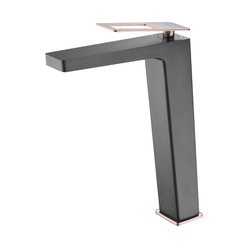 Mitigeur de lavabo SUECIA noir/or haut - BDC032-3NOR 24.1 x 28.9cm, Métal, pour intérieur et extérieur