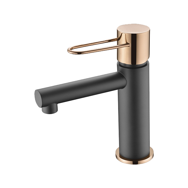 Mitigeur de lavabo MILOS moyen noir/rose - BDY027-1NOR 15 x 16.5cm, \