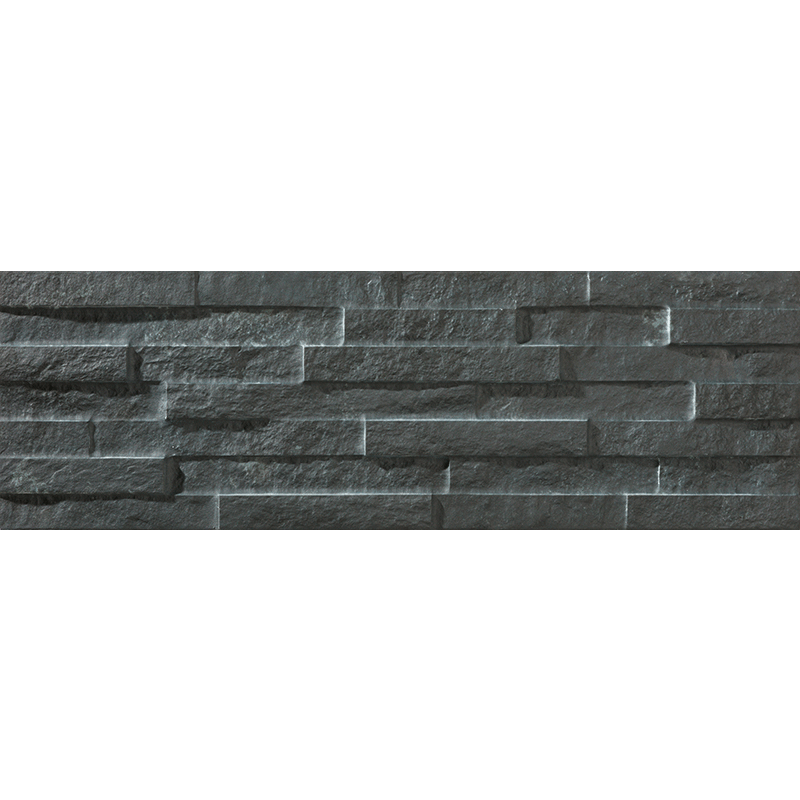 carrelage mural Brickstone black 51.7 x 16.3cm, Grès cérame, pour intérieur et extérieur