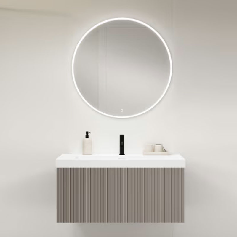 Ensemble meuble BARI + vasque céramique FLAT - 60cm Quarzo 60x40x45cm, Melaminé, pour