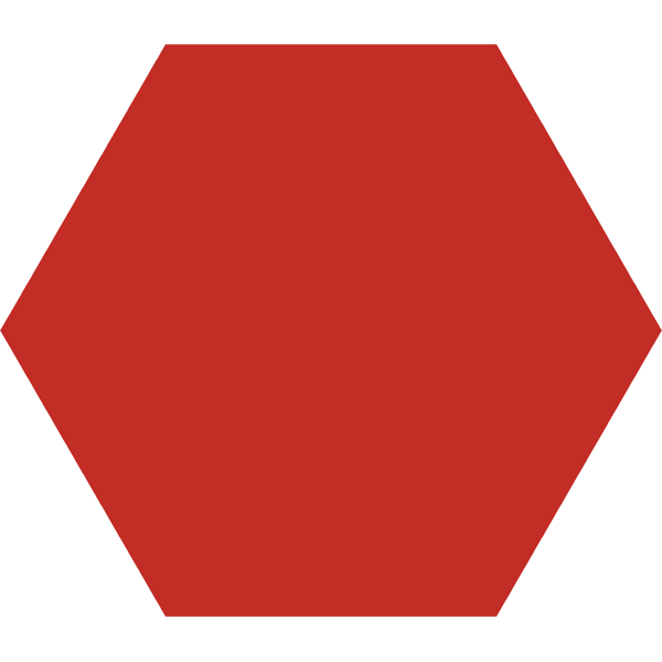 Carrelage hexagonal Basic Red 25 x 22cm, Grès cérame, pour intérieur et extérieur