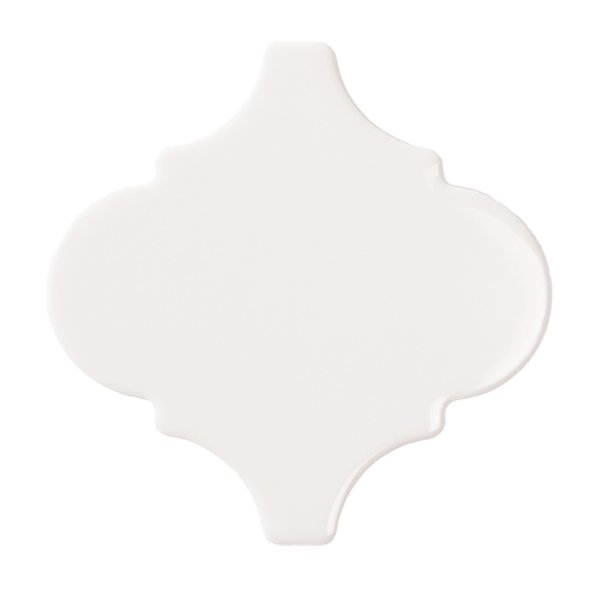 Faïence Bondi Arabesque White Brillant 15 x 15cm, Pate blanche, pour intérieur et extérieur