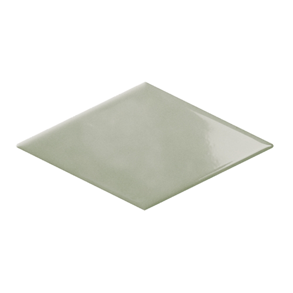 Faïence Bondi Diamond Green Brillant 20 x 10cm, Pate blanche, pour intérieur