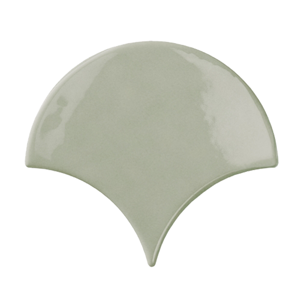 Faïence Bondi Fan Green Brillant 15 x 13.4cm, Pate blanche, pour intérieur et extérieur