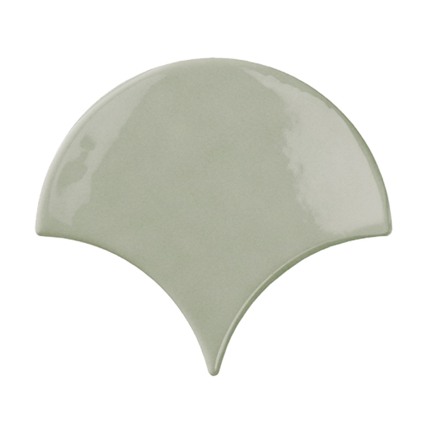 Faïence Bondi Fan Green Brillant 15 x 13.4cm, Pate blanche, pour intérieur