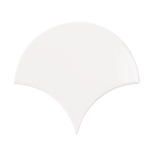 Faïence Bondi Fan White Brillant 15 x 13.4cm, Pate blanche, pour intérieur et extérieur