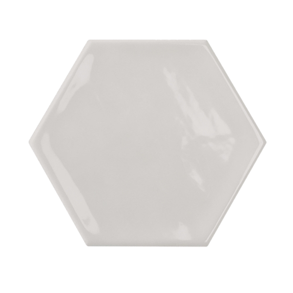 Faïence Bondi Hexagon Grey Brillant 12.5 x 11cm, Pate blanche, pour intérieur
