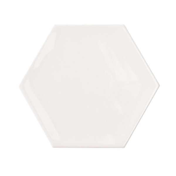 Faïence Bondi Hexagon White Brillant 12.5 x 11cm, Pate blanche, pour intérieur