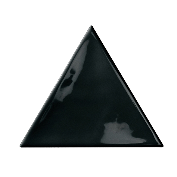 Faïence Bondi Triangle Black Brillant 13 x 11.5cm, Pate blanche, pour intérieur