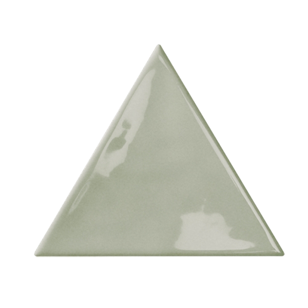 Faïence Bondi Triangle Green Brillant 13 x 11.5cm, Pate blanche, pour intérieur