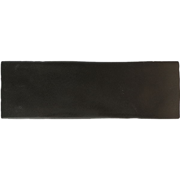 Faïence Borgo Noir mat 20 x 6.5cm, Pate blanche, pour intérieur et extérieur