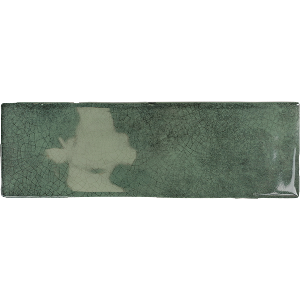 Faïence Borgo Vert craquelé 20 x 6.5cm, Pate blanche, pour intérieur et extérieur