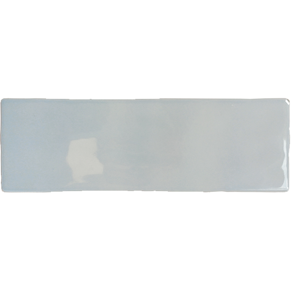 Faïence Borgo sky brillant 20 x 6.5cm, Pate blanche, pour intérieur