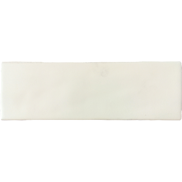 Faïence Borgo blanc soft mat 20 x 6.5cm, Pate blanche, pour intérieur et extérieur