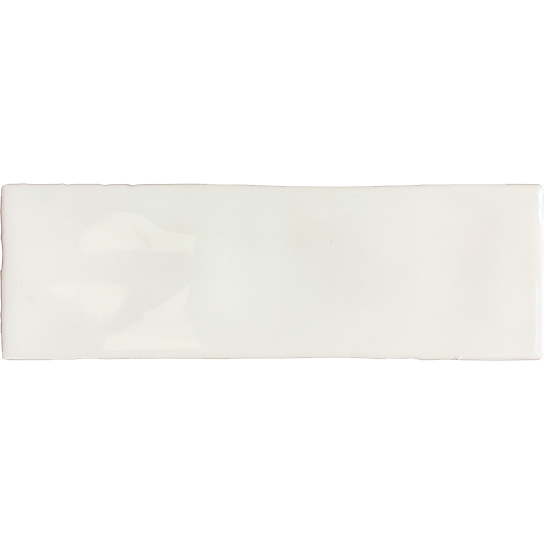 Faïence Borgo blanc brillant 20 x 6.5cm, Pate blanche, pour intérieur et extérieur