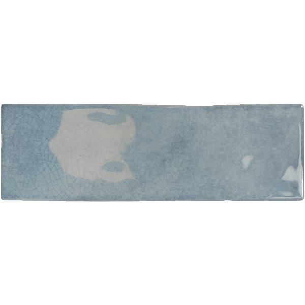 Faïence Borgo Marine craquelé 20 x 6.5cm, Pate blanche, pour intérieur et extérieur