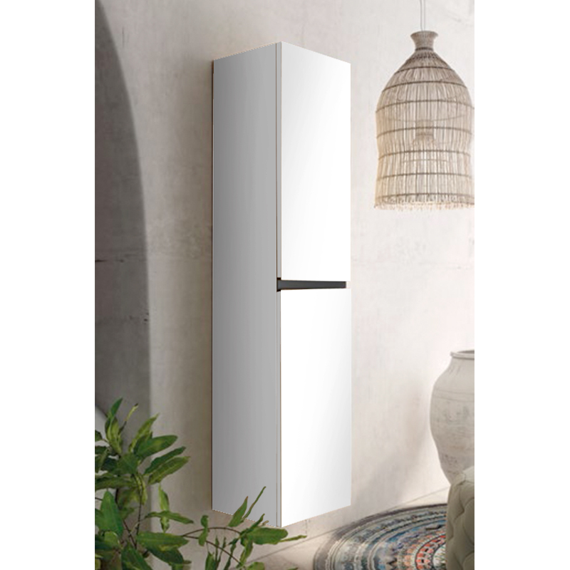 colonne 2 portes Black Onix laqué blanc brillant 35 x150cm, Melaminé, pour intérieur et extérieur