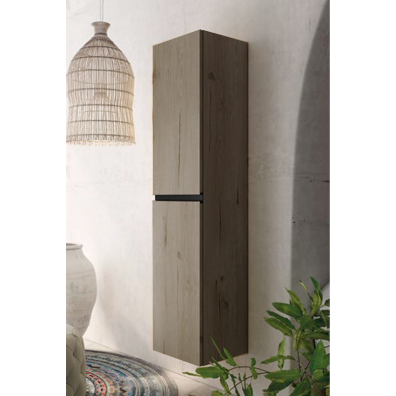 colonne 2 portes Black Onix Iron Oak 35 x150cm, Melaminé, pour intérieur et extérieur