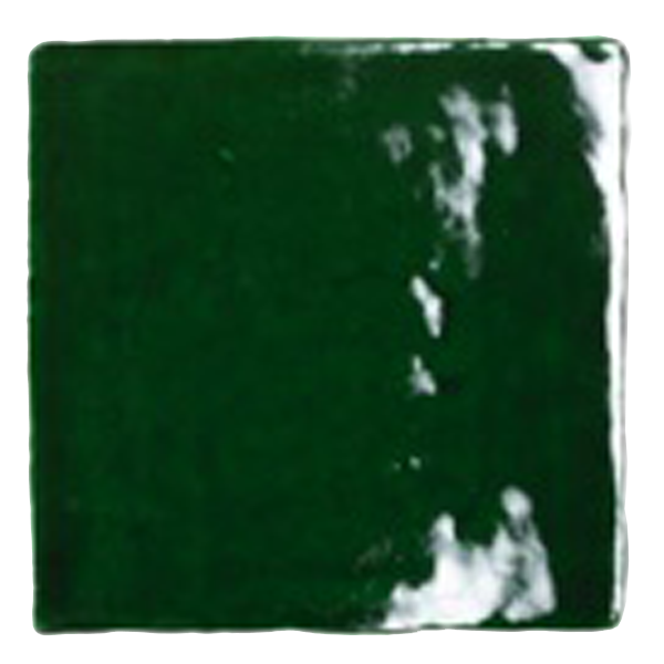 faïence Cadaques victorian green 10 x 10cm, Pate blanche, pour intérieur