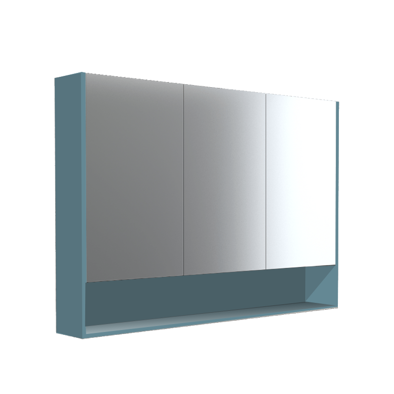 Armoire 100cm  miroir triptique Azul Manhattan laqué mat 100 x 70cm, Melaminé, pour intérieur et extérieur