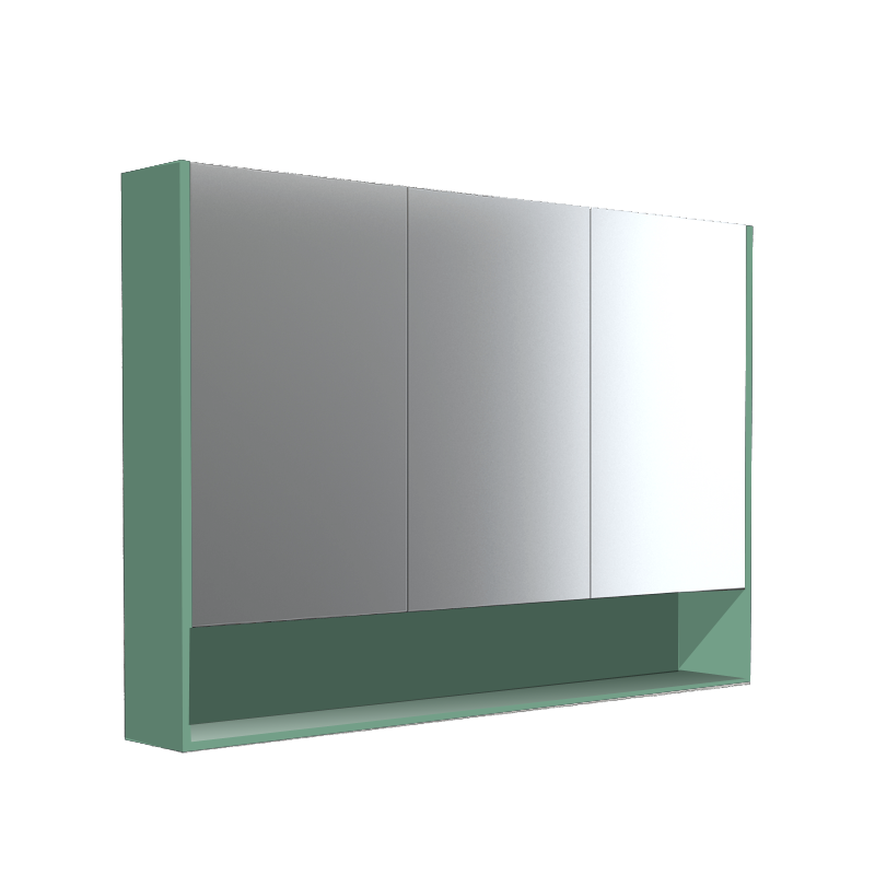 Armoire 100cm  miroir triptique Verde Té laqué mat 100 x 70cm, Melaminé, pour intérieur et extérieur
