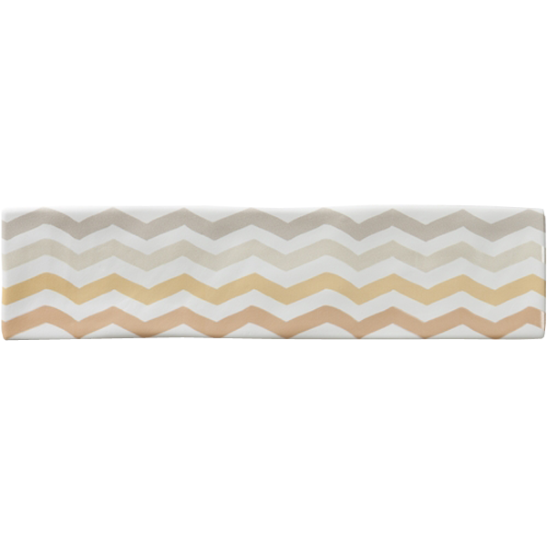 Faïence Chalk Zig-Zag Beige 30 x 7.5cm, Pate blanche, pour intérieur