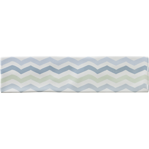 Faïence Chalk Zig-Zag Cielo 30 x 7.5cm, Pate blanche, pour intérieur