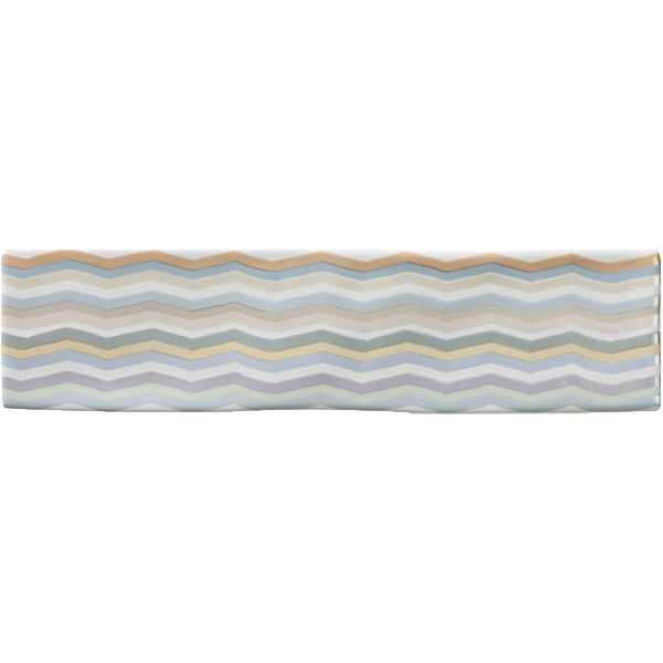 Faïence Chalk Zig-Zag Mix 30 x 7.5cm, Pate blanche, pour intérieur