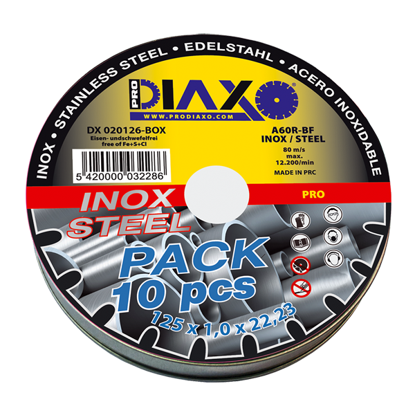 Prodiaxo disque abrasif inox/acier 125x1mm 10pcs - DX020126