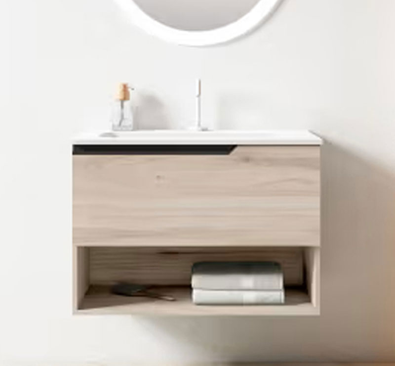 Ensemble meuble ELEVEN + vasque céramique FLAT - 60cm Aliso 60x55x45cm, Melaminé, pour