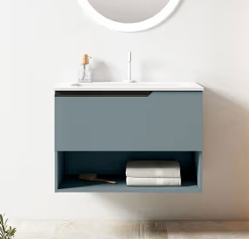 Ensemble meuble ELEVEN + vasque céramique FLAT - 60cm Avio 60x55x45cm, Melaminé, pour