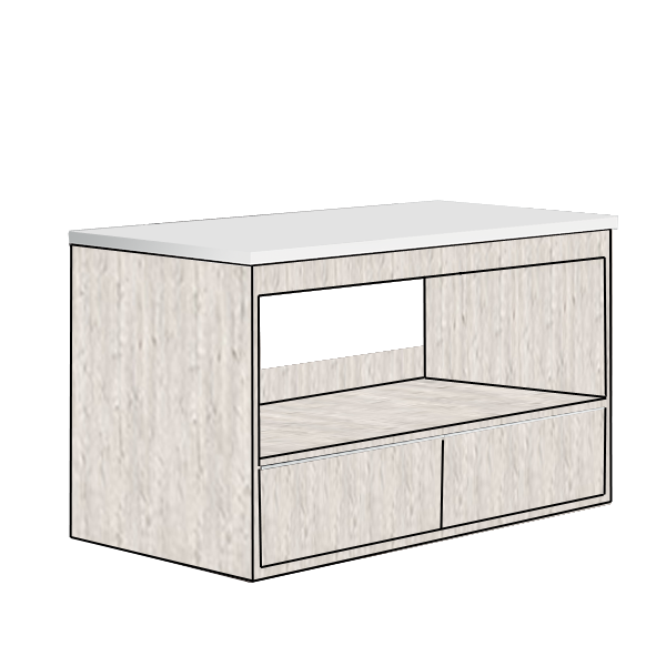 Meuble Florence 60cm Nordic (1niche-1tiroir) 60 x 55cm, Melaminé, pour intérieur et extérieur