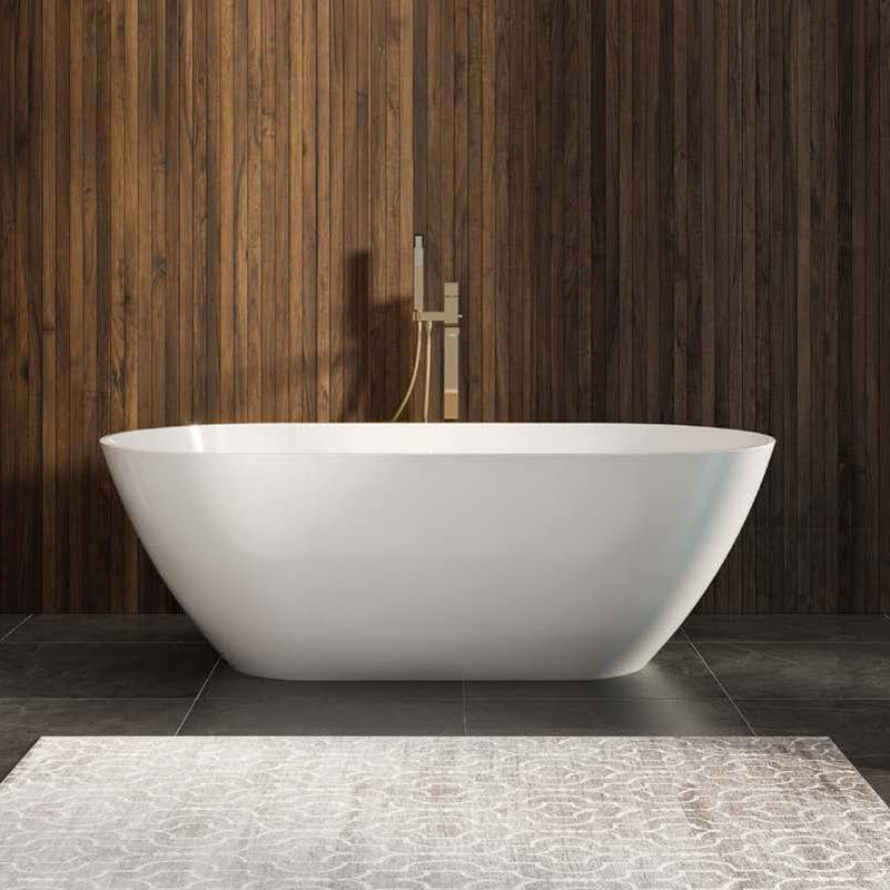 Baignoire GLEE Solid Surface Blanc mat 165 x 83 x 55.5cm, Solid Surface, pour intérieur et extérieur