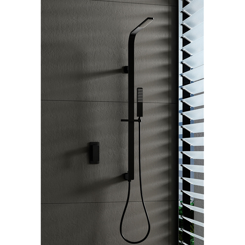 colonne de douche BAHAMAS Noir mat GPH16/NG 100x45cm, Laiton, pour 