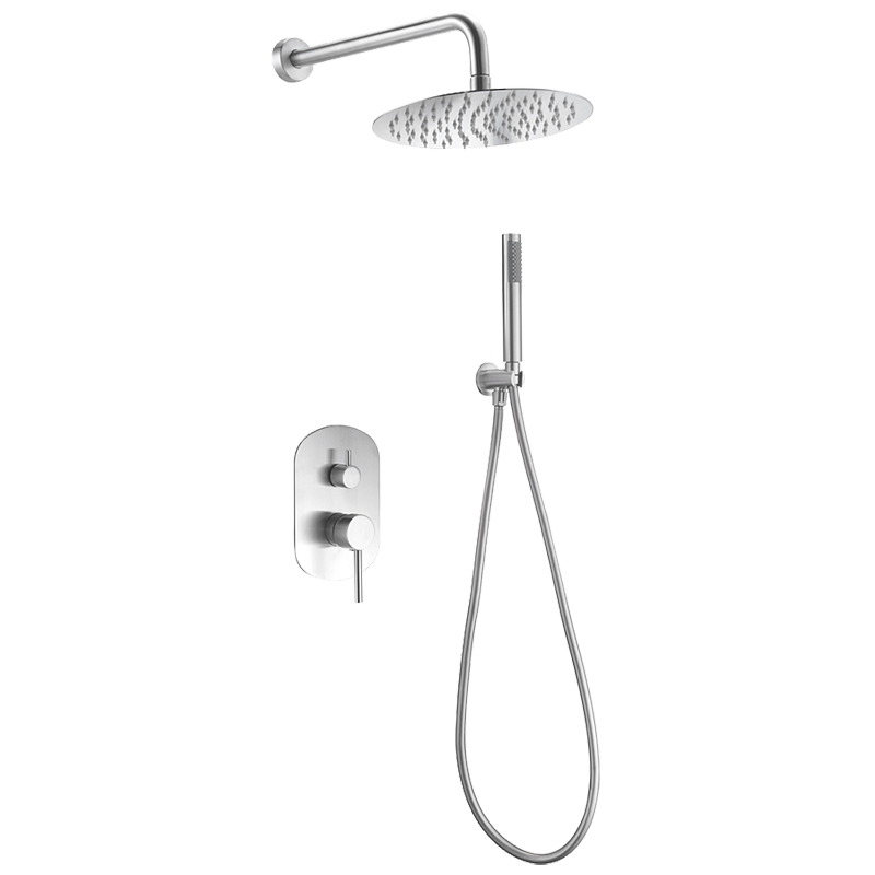 Ensemble douche encastré monocommande Moscu chrome GPK034 diametre 25cm, Laiton, pour intérieur et extérieur