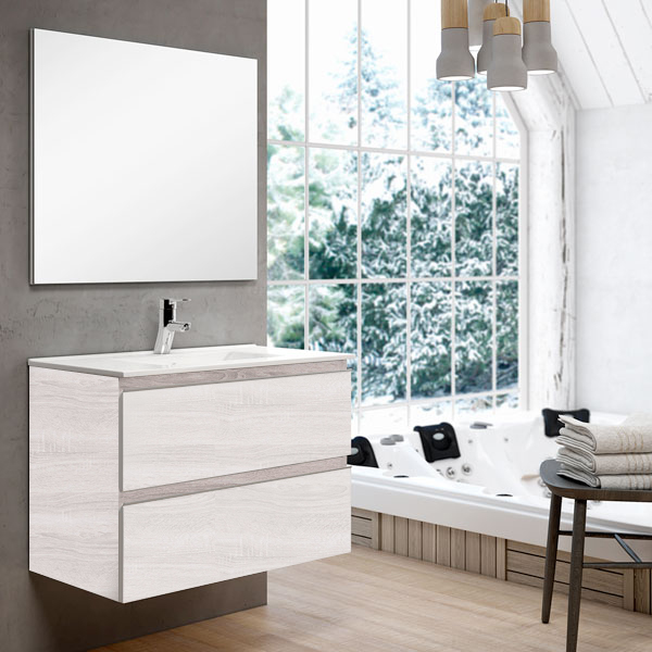 Ensemble Meuble de salle de bains Inglet 70cm Hibernian 70 x 61cm, Melaminé, pour intérieur et extérieur