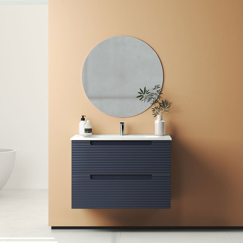 Ensemble meuble KYOTO + vasque céramique ADA - 60cm Navy 60x55x45cm, Melaminé, pour